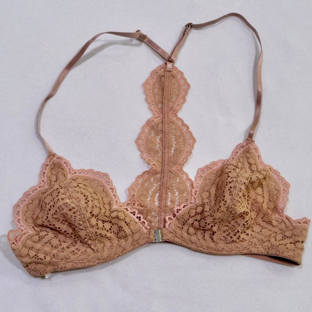 Free People Intimately Slow Dance Underwire Bra 32A NEW Nude Lace Coquette - Picture 2 of 6